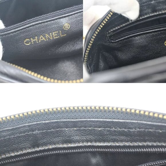 CHANEL CC Matelasse Tassel Mini Chain Shoulder Bag Leather Black authentic - Picture 5 of 16